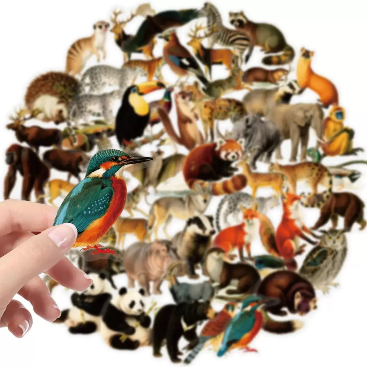 10/50 قطعة مختلطة الرجعية البرية الغابة الحيوانات الأليفة ملصقات الكتابة على الجدران للبنين DIY بها بنفسك لعبة سكرابوكينغ زجاجة ماء الهاتف الثلاجة ملصق