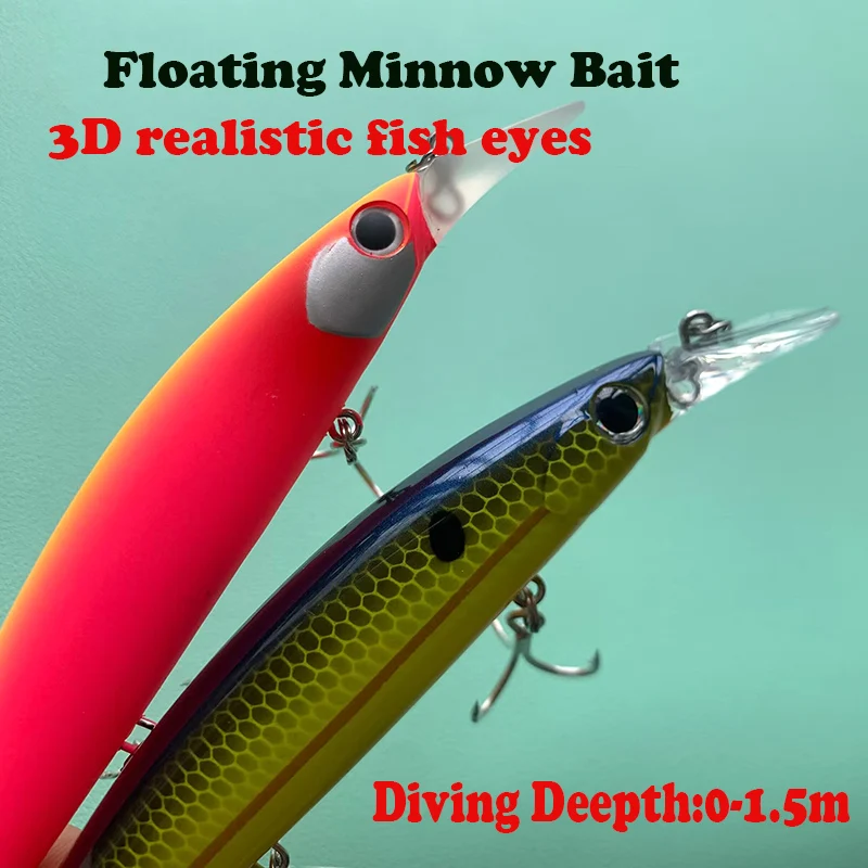 Testar Floating Minnow Bait Fishing Lure 110mm 20g Long Casting Stickbait Artificial Wobblers Jerkbait for Pike Bass Pesca