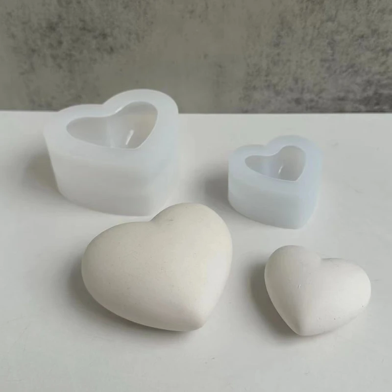 3D Love Heart Silicone Mold Aroma Plaster Candle Mould DIY Dessert Mousse Baking Pastry Candy Chocolate Moulds Cake Decoration