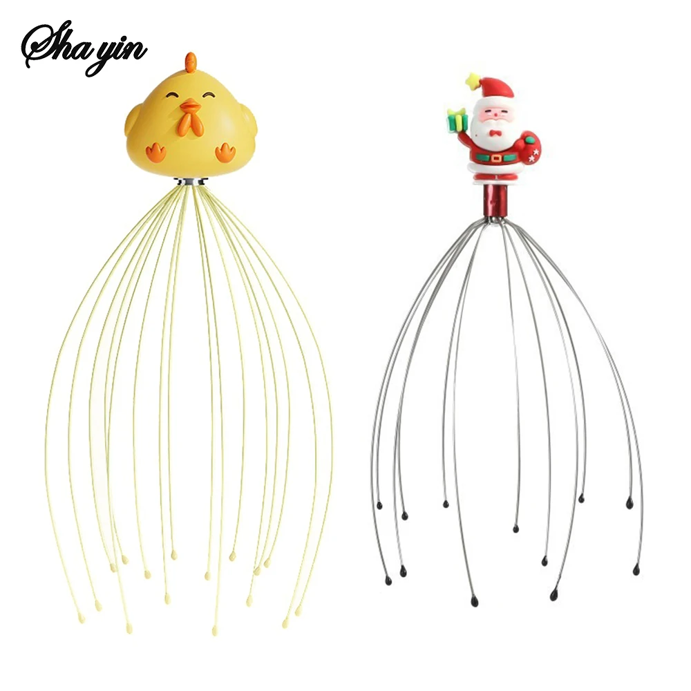 رئيس مدلك رئيس خدش الأخطبوط فروة الرأس غير الروح النازع أداة الإلهية الشعر G رئيس مدلك الكرتون سانتا كلوز الديك كتلة #2