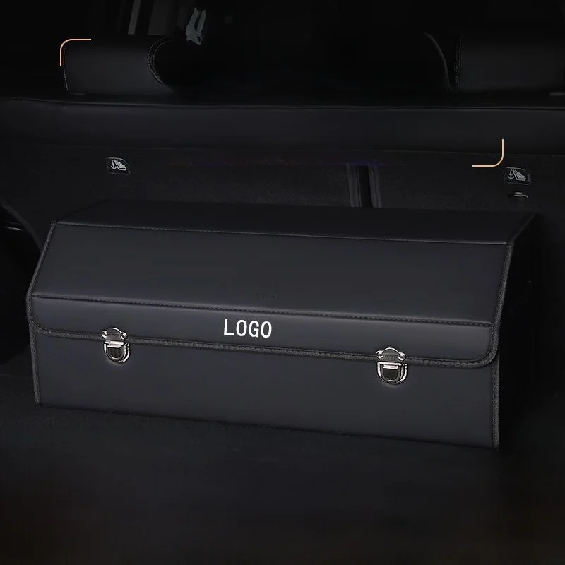 

Кожаный ящик для хранения багажника автомобиля, автомобильный органайзер, многофункциональный штабелируемый контейнер для хранения автомобиля, универсальный крой