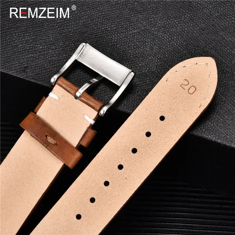 Retro Leather Straps Quick Release Smartwatch Band for Samsung Galaxy Active 2 Watch 42mm 46mm 18 20 22 24mm Smart Watchbands