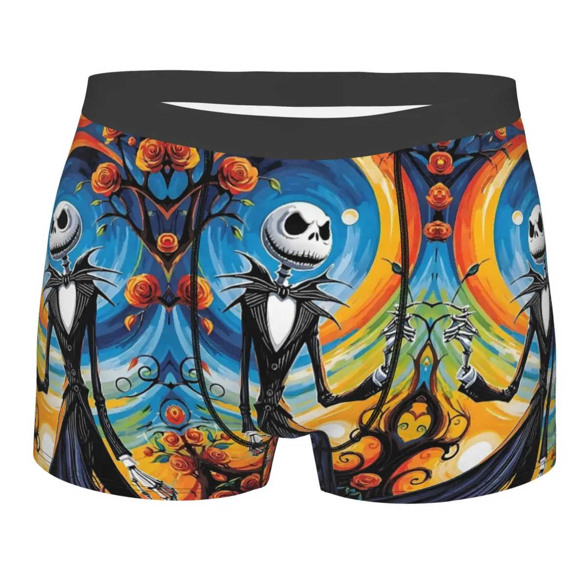 Personalizzato The Nightmare Before Christmas Intimo Uomo Stretch Vintage Gothic Skull Boxer Slip Pantaloncini Mutandine Mutande morbide