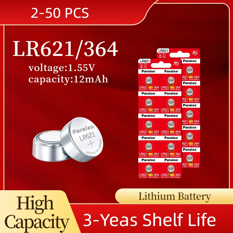 

2-50 шт. 1.55V AG1 LR621 364 164 531 SR621 SR621SW SR60 Батарейки-таблетки для часов, игрушек, пультов ДУ