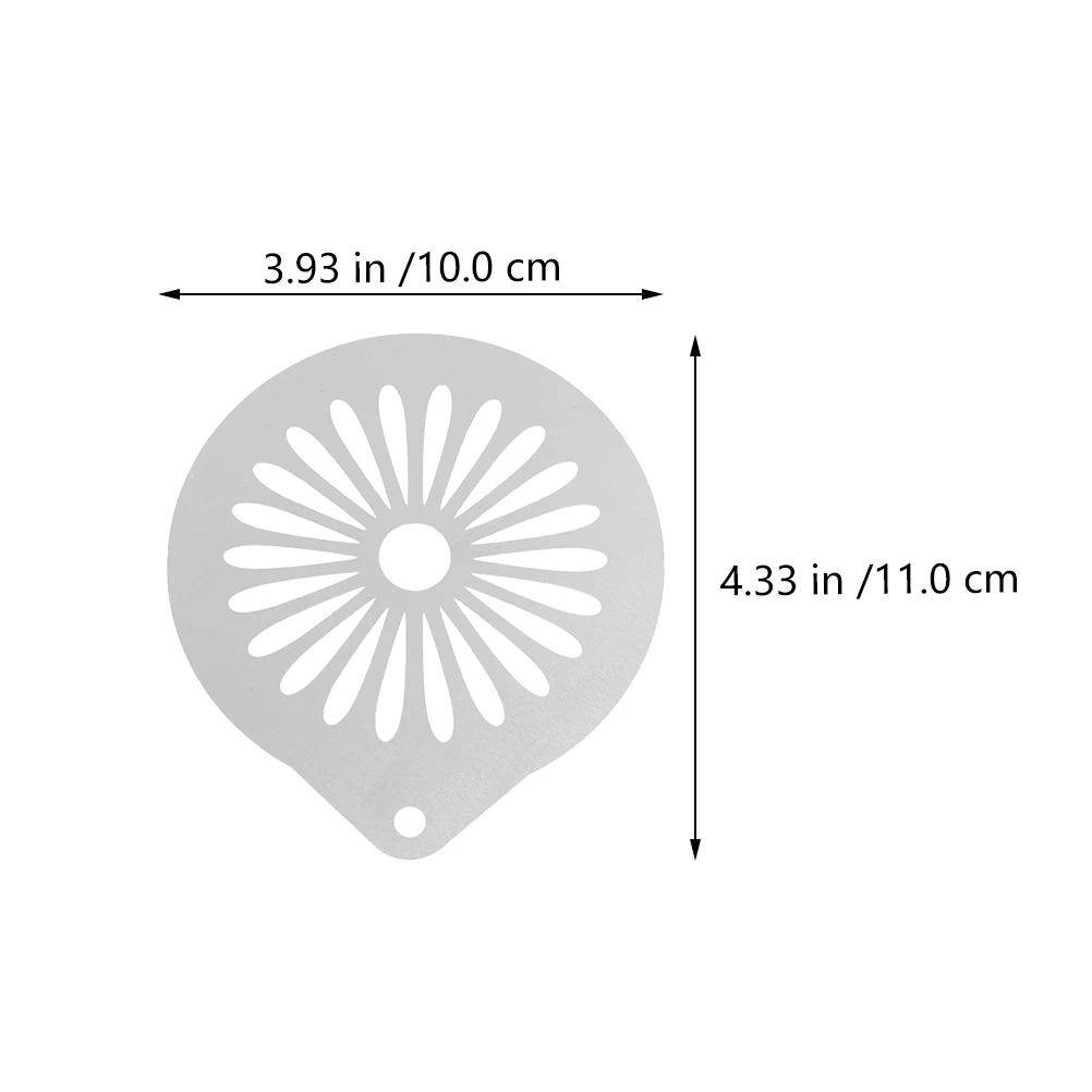 

6 Pcs Stencils Stainless Steel Latte Templates Cup Cake Baking Diy Coffee Stencils Decor Cookie Moulds Easy Clean