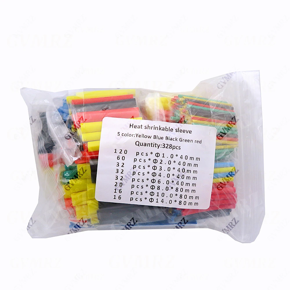 328PCS 164-560pcs Heat Shrink Tube Tube Assortment Electronic Polyolefin Wire Cable Sleeve Kit Tubing Insulation Shrinkable