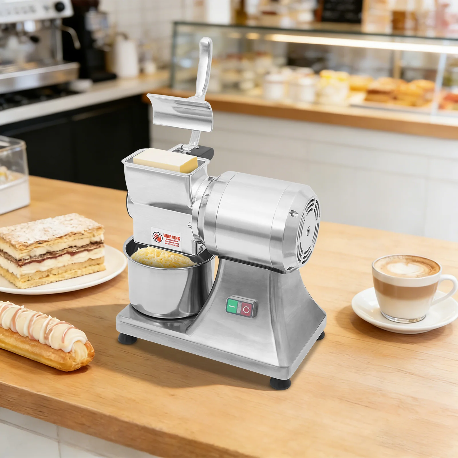 Máquina Eléctrica para Rallar Queso, Chocolate y Chile, Molinillo de Queso, Máquina para Preparar Alimentos para Cantina, Cafetería, Tienda de Postres