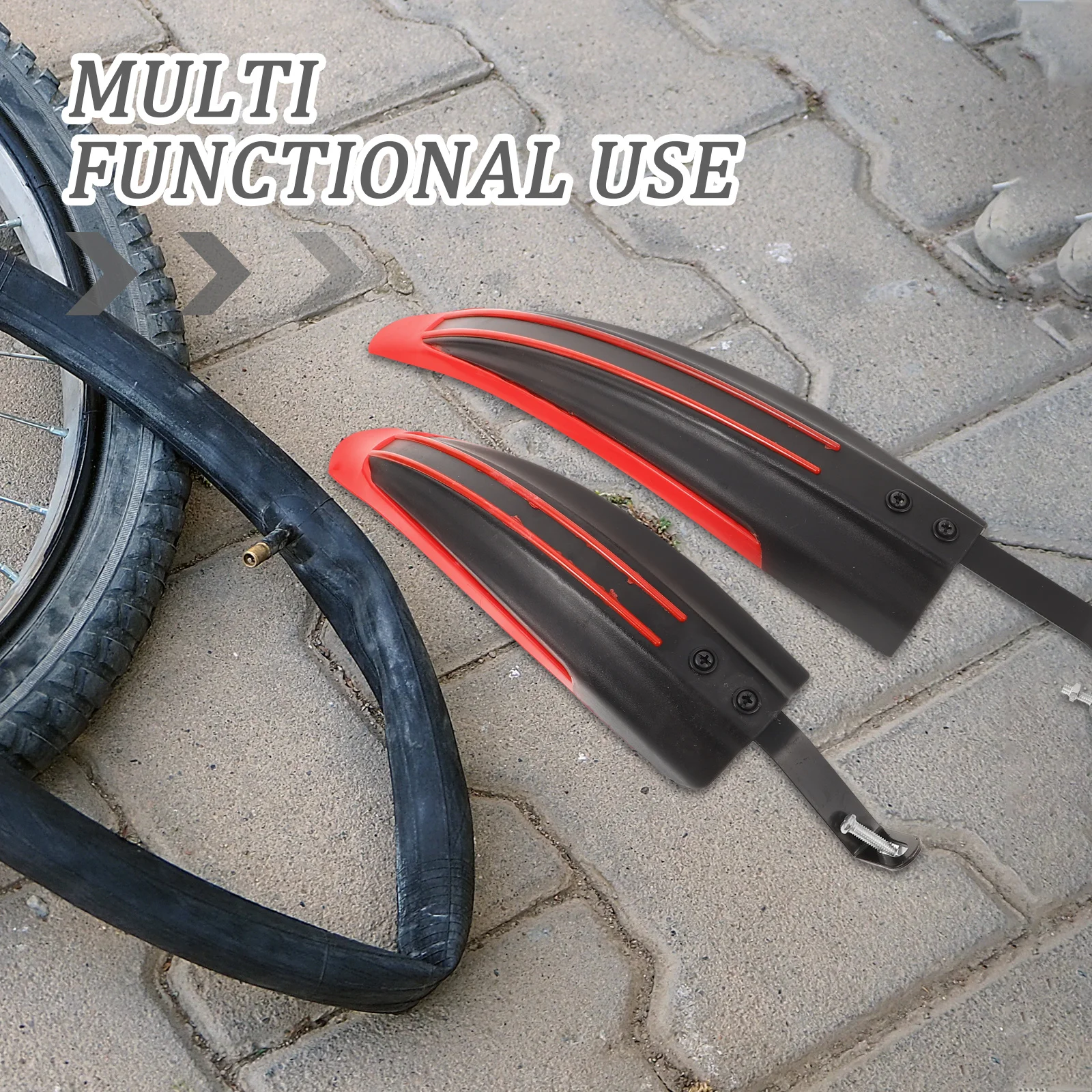 1 セット 1 セットマウンテンバイクマッドガード黒プラスチックフロントリア自転車マッドガードワイドサイクリングタイヤ保護軽量