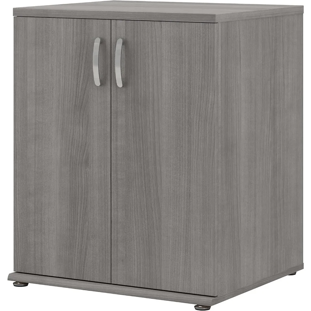 Universal Floor Storage Cabinet with Doors and Shelves in Platinum Gray