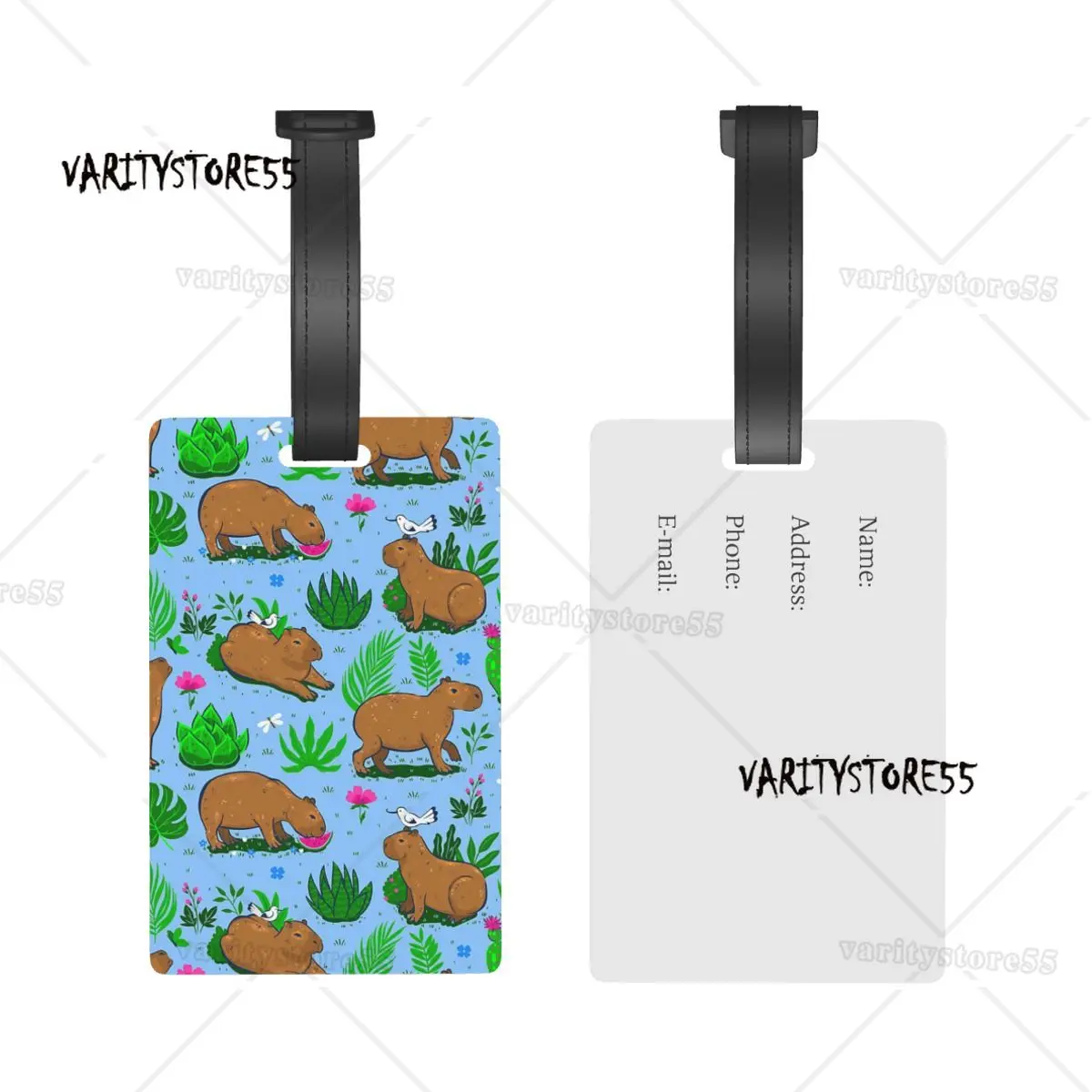 Capybara Is My Spirit Animal Luggage Tags Suitcase Accessories Travel Baggage Boarding Tag Portable Label Holder ID Name Address