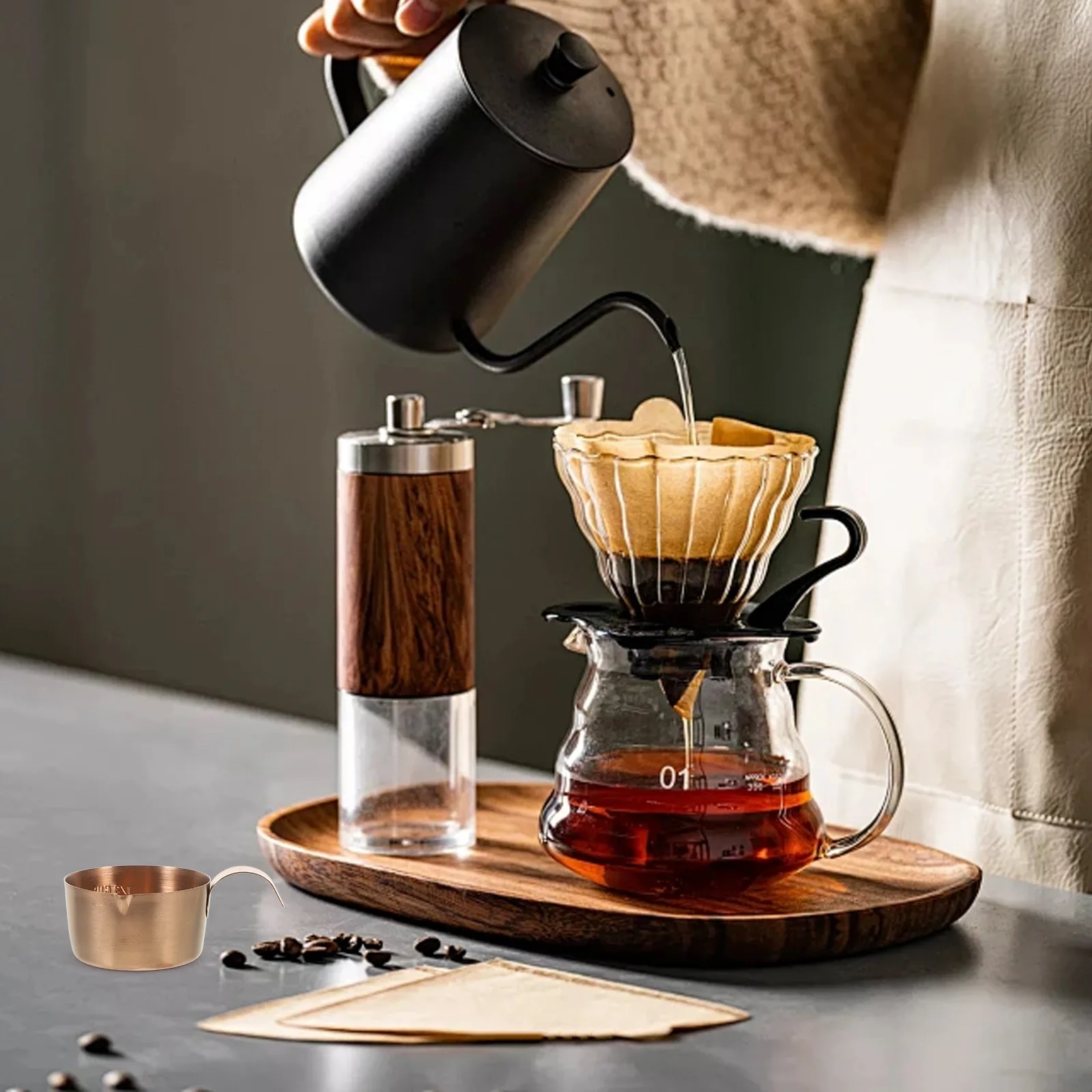 

Stainless Steel 80Ml Espresso Shot Pitcher with Measuring Scale Smooth Pour Spout Design for Coffee Dosing and Frothing