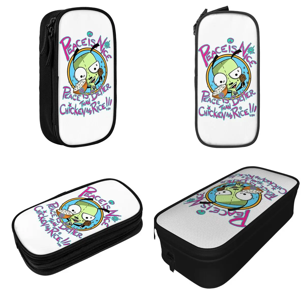 Peace Is Nice Invaders Zims Accessories Pen Box Large Capacity Kids Pencilcase Suprise Gift