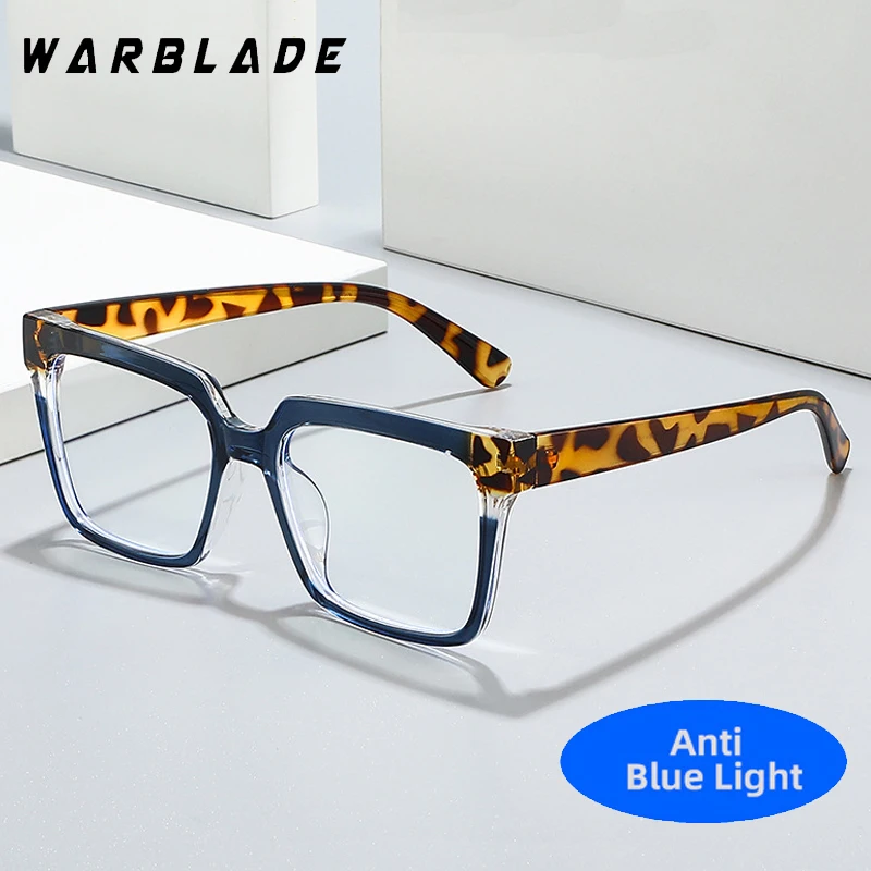 

2025 TR90 Millennium Women Square Glasses Colorful Frame Fashion Polygon Clear Anti Blue Light Eyewear Men Optical Leopard Frame