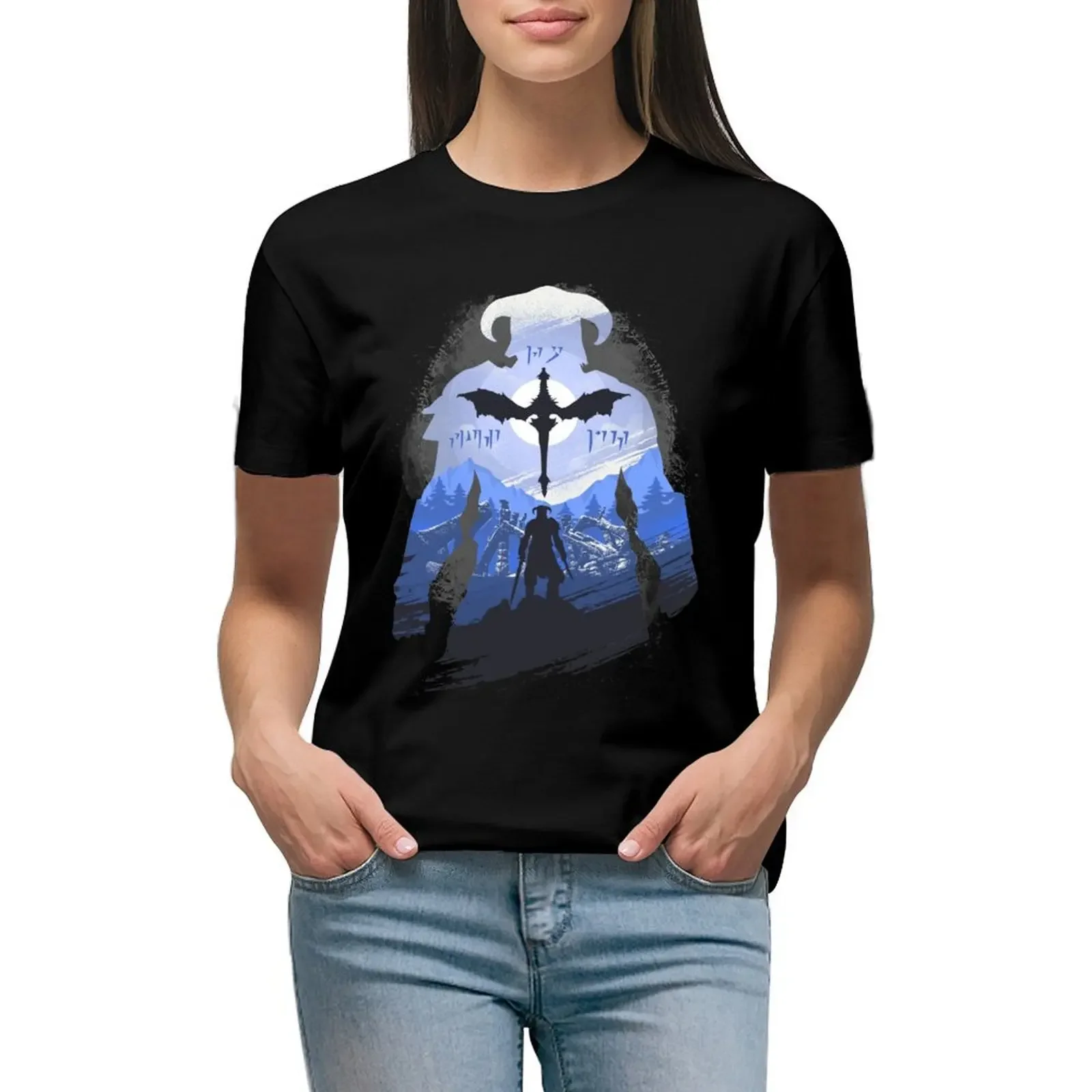 

The Last Dragonborn T-Shirt plain anime clothes summer clothes cropped t shirts for Women