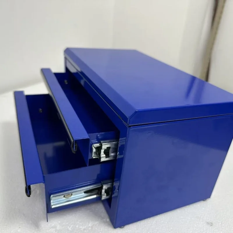 Multi-Compartment Metal Tool Box Flip-Top Lid Drawers Desktop Storage Case Convenient Nails Screws Wrenches Organizer Tools
