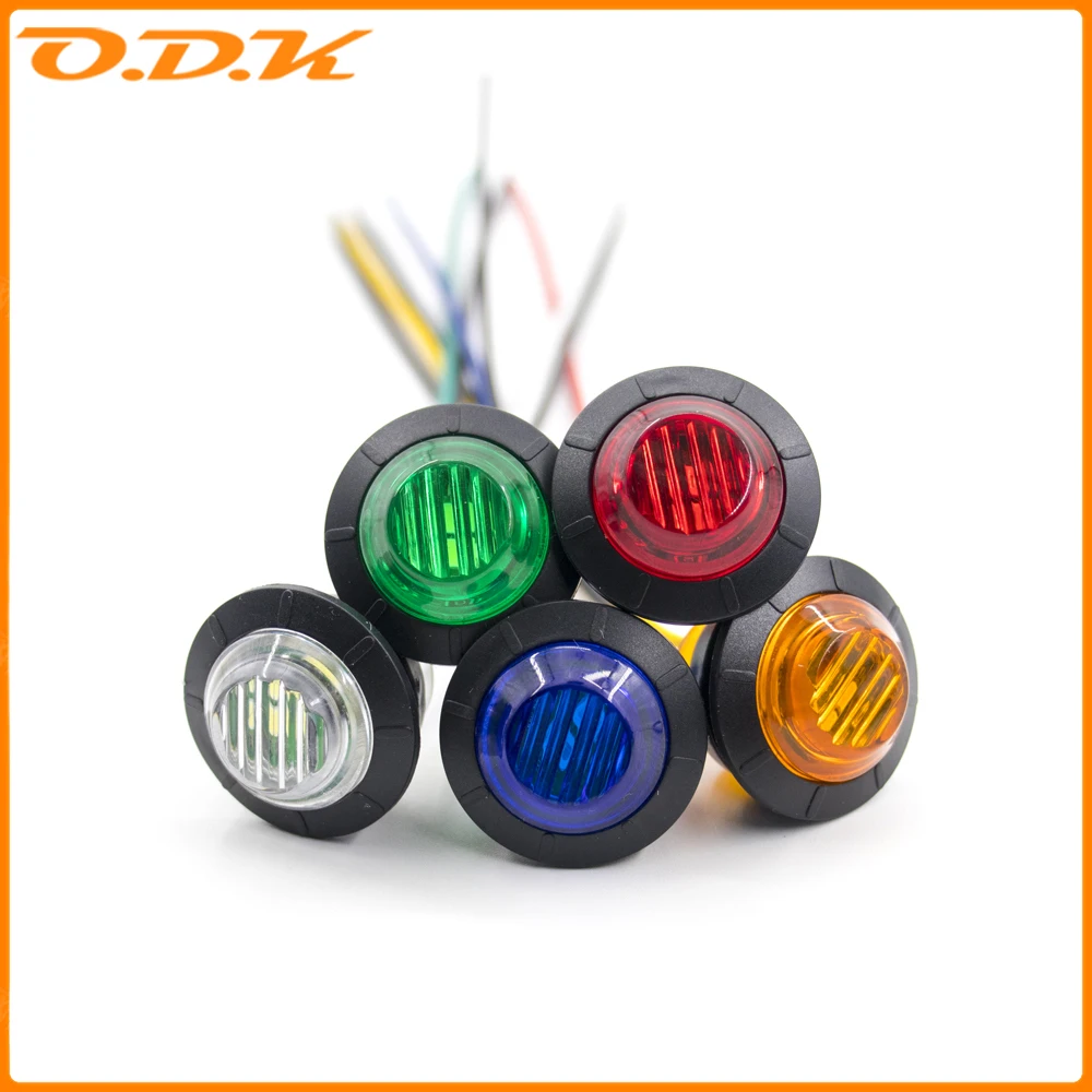 2pcs 12V 24V LED Side Marker light Indicator LED Bullet Light Truck Trailer Lorry Tail light 3/4