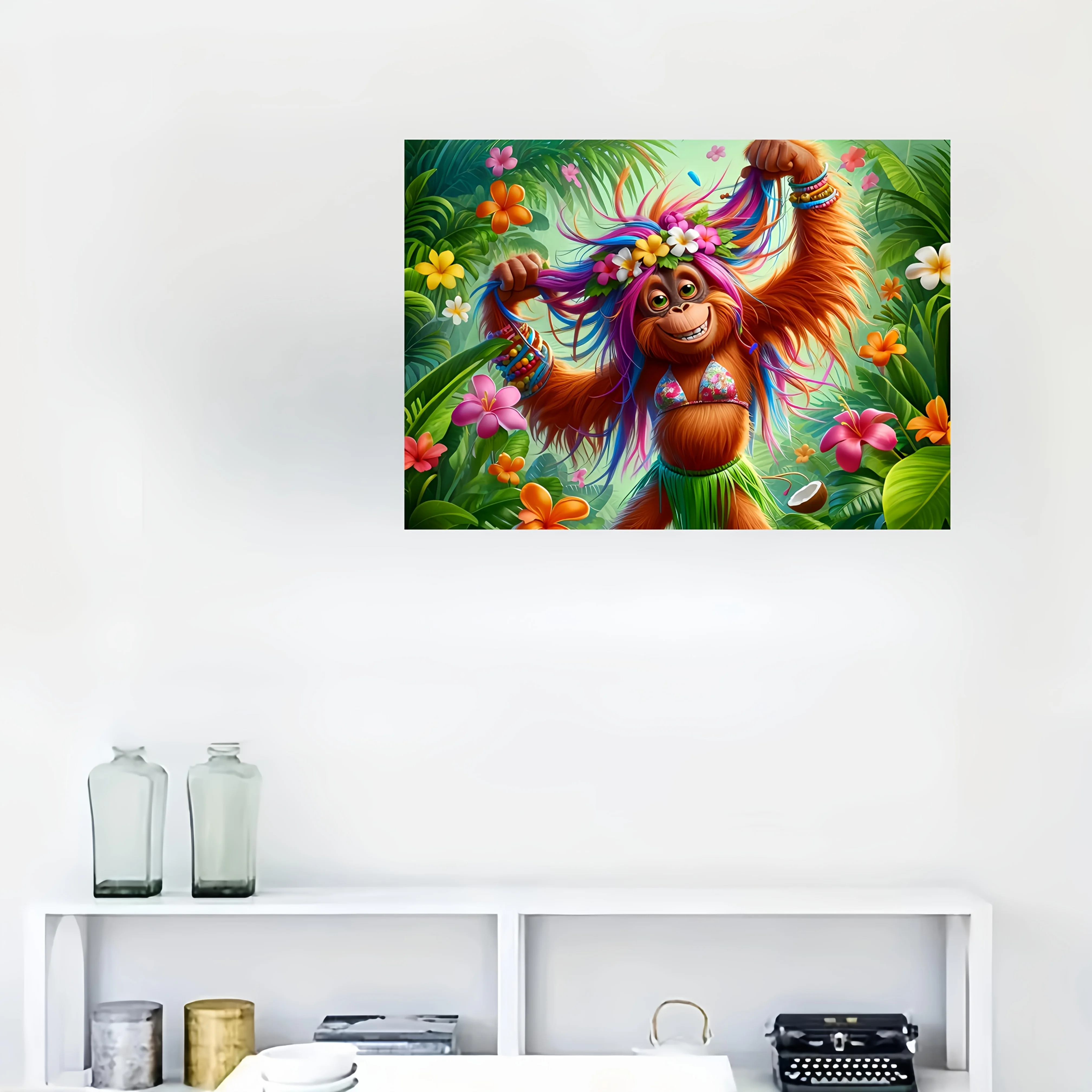 Puzzle de jungle tropicale vibrant, 1000 pièces, casse-tête coloré pour adultes et familles, jeu en carton rectangulaire Portable