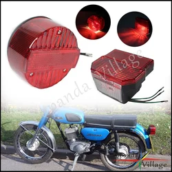 Rear LED Tail Light Brake License Plate W/Reflector For MZ ETZ 150 250 251 301 Simson SR50 S51 SUZUKI S125 TS150 TS250 Taillight