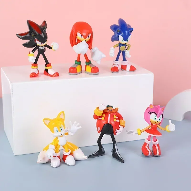 6 см Super Sonics аниме фигурку Kawaii Shadow Tail ПВХ модель куклы игрушки аниме Kawaii игрушка в виде животного детский подарок на день рождения
