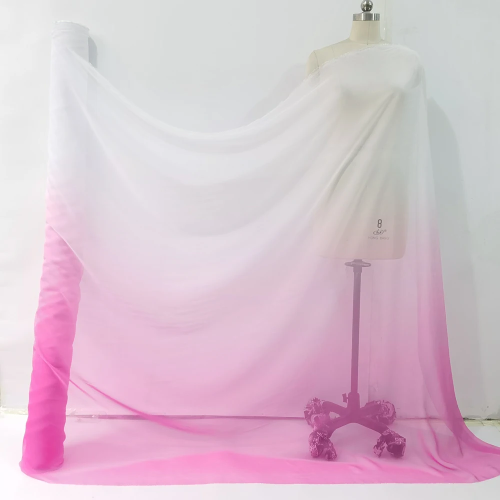 Farbverlauf-Imitat-Seidenstoff 30D Chiffon-Gewebe für Kleider, 2-Farben-Stoff für Tanzkleidung, Hochzeitsstoff Meterware – Detail 20