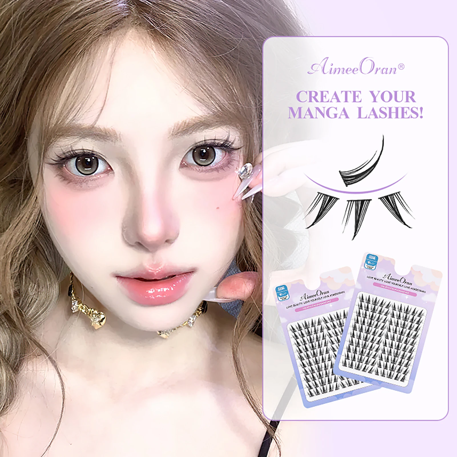 Black Natural Lash Clusters C Curl Wispy Lash Extension Individual Lashes Cluster for Eye-Lifting Effect DIY Makeup Use