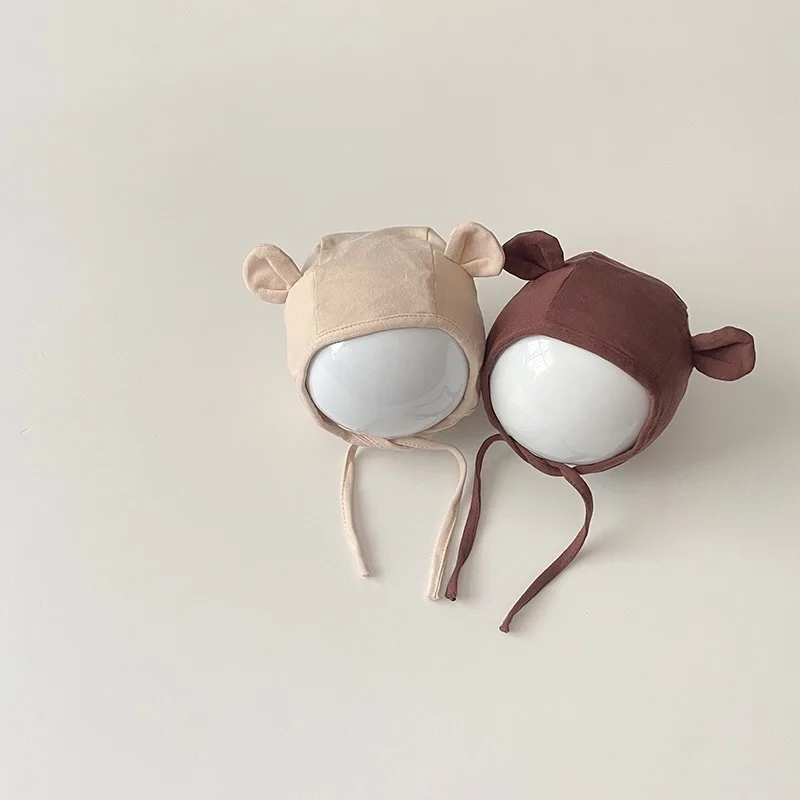 

Cute Cartoon Baby Ear Protection Cap 0-2Year Boys Girls Autumn Warm Headwear Bonnet Soft Cotton Kids Beanie Infant Earmuffs Hat