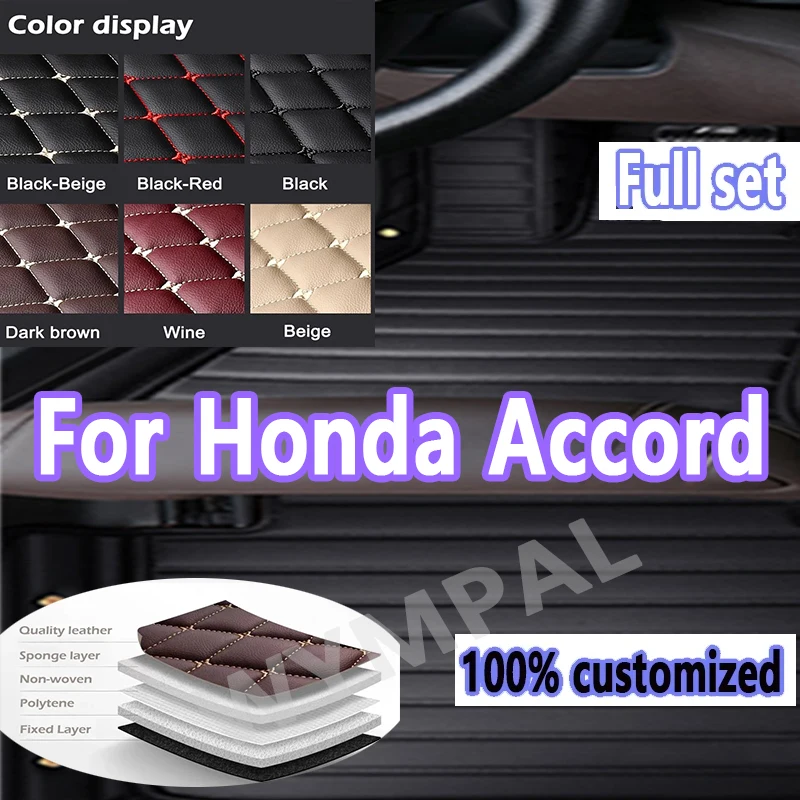 

Luxury Car Floor Mats For Honda Accord（10th GEN. Non-hybrid）2018-2021 2019 Custom Auto Foot Pads Automobile Carpet Cover mats