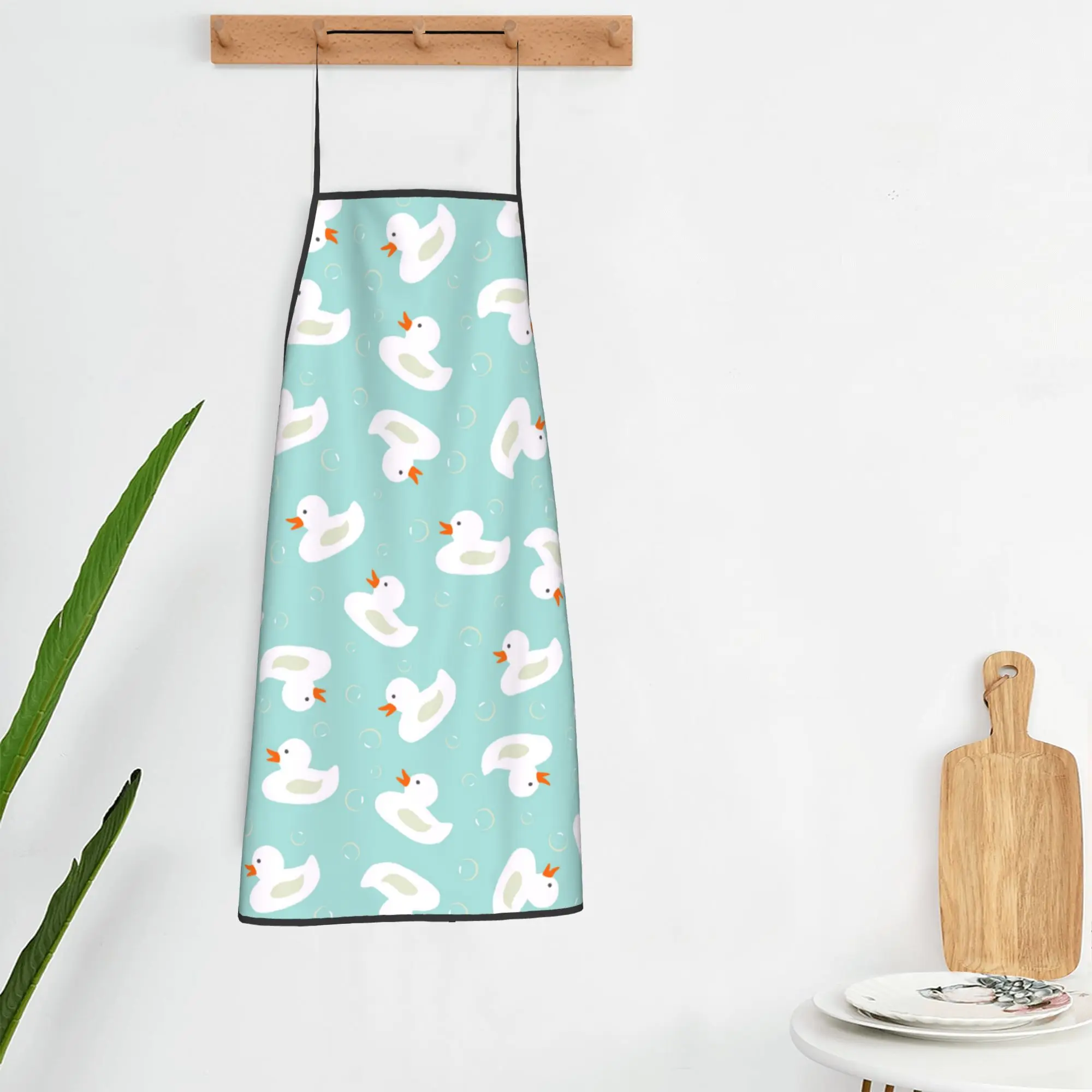 Kawaii Duck Bubbles Kitchen Grill Apron Anti-greasy Animal Pinafore for Chef Barista Cooking Home Cleaning view 4