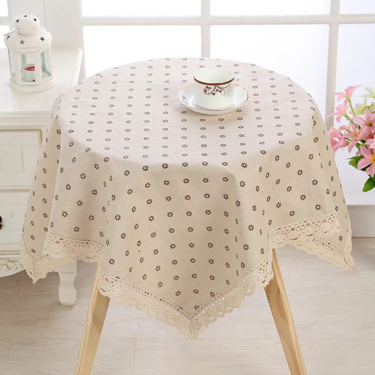 

Table Cover Tablecloth with Tassel Wrinkle Free Anti-Fading Washable Dust-Proof for Kitchen Dining Party Desktop Decoration