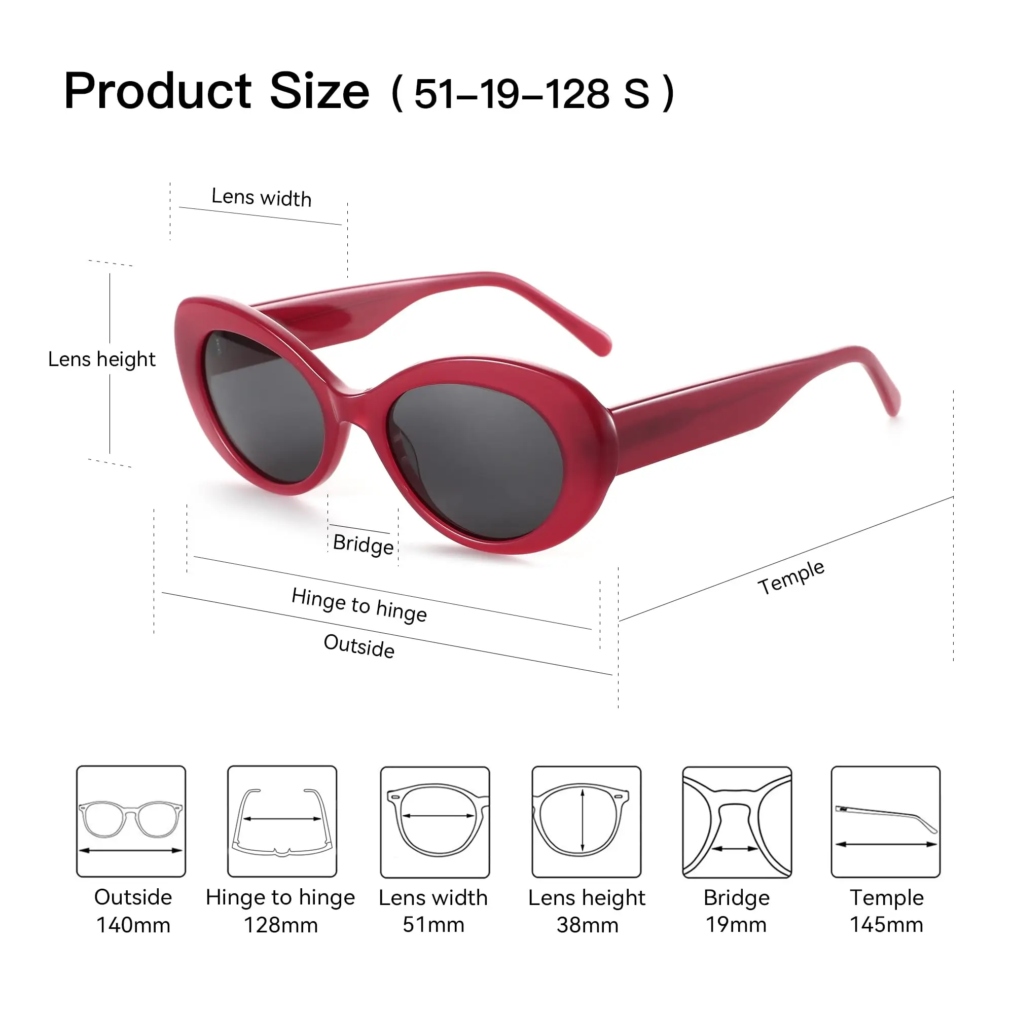 نظارات شمسية BLUEMOKY بيضاوية كلاسيكية للنساء مستقطبة UV400 بتصميم كلاسيكي وإكسسوارات عصرية للشاطئ