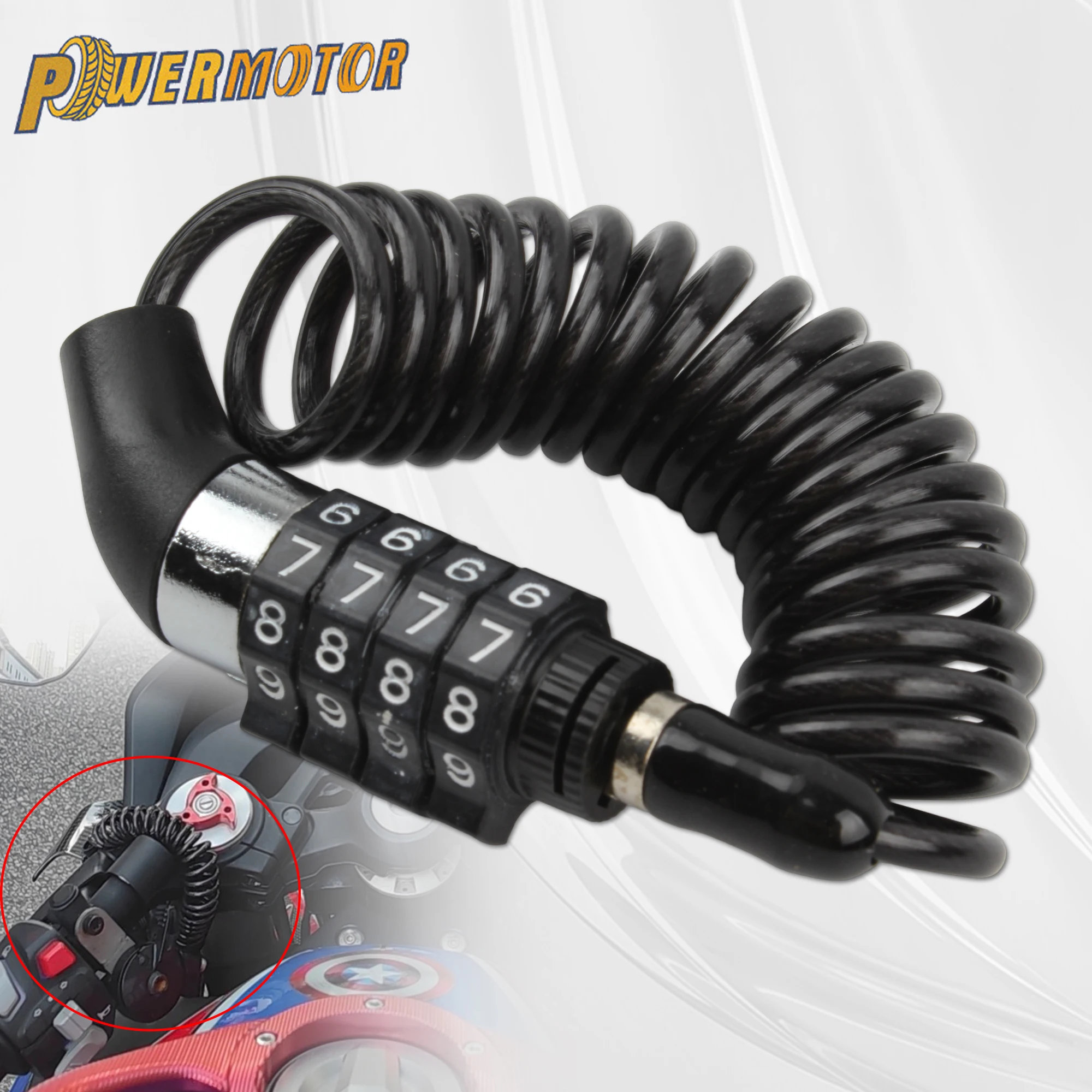 Motorfiets Fiets Anti-Diefstal Ketting Helm Lock Safety Mini Draagbare Wachtwoord Kabel Lock Duurzaam Draad Motorcross