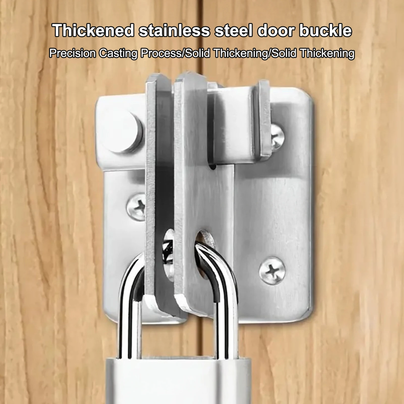 

Stainless Steel Security-Door Latch with Lock Hole Universal Left Right Installation