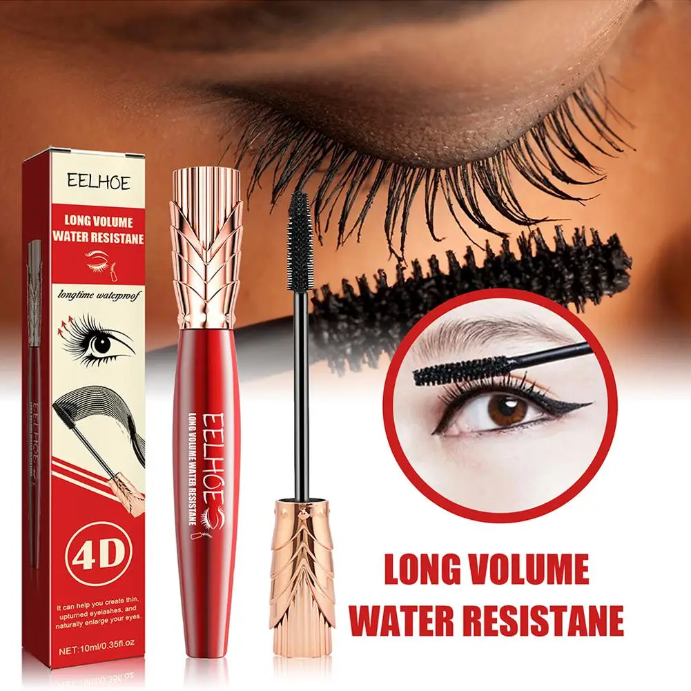 4D Big Eye Mascara Crown Mascara Lengthening Thick Curly Waterproof Mascara 24h Lasting No Fading Makeup Women Cosmetics