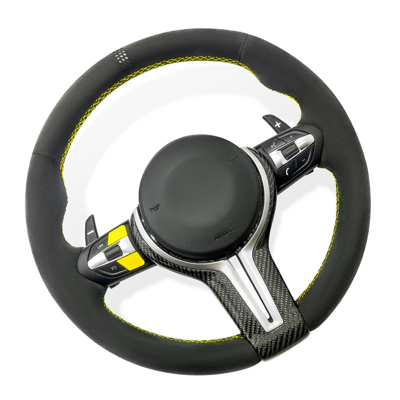 Customized Alcantara Steering Wheel for BMW F01 F06 F10 F11 F12 F15 F20 F21 F22 F30 F31 F32 F34 F36 F80 F82 F83 F86 F87 M3 M4 M5 - Image 2