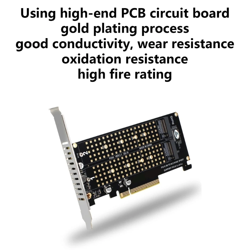 M.2 NVME to PCIExpress 2 Bay PCIE Split Card for Extensive PC Storage