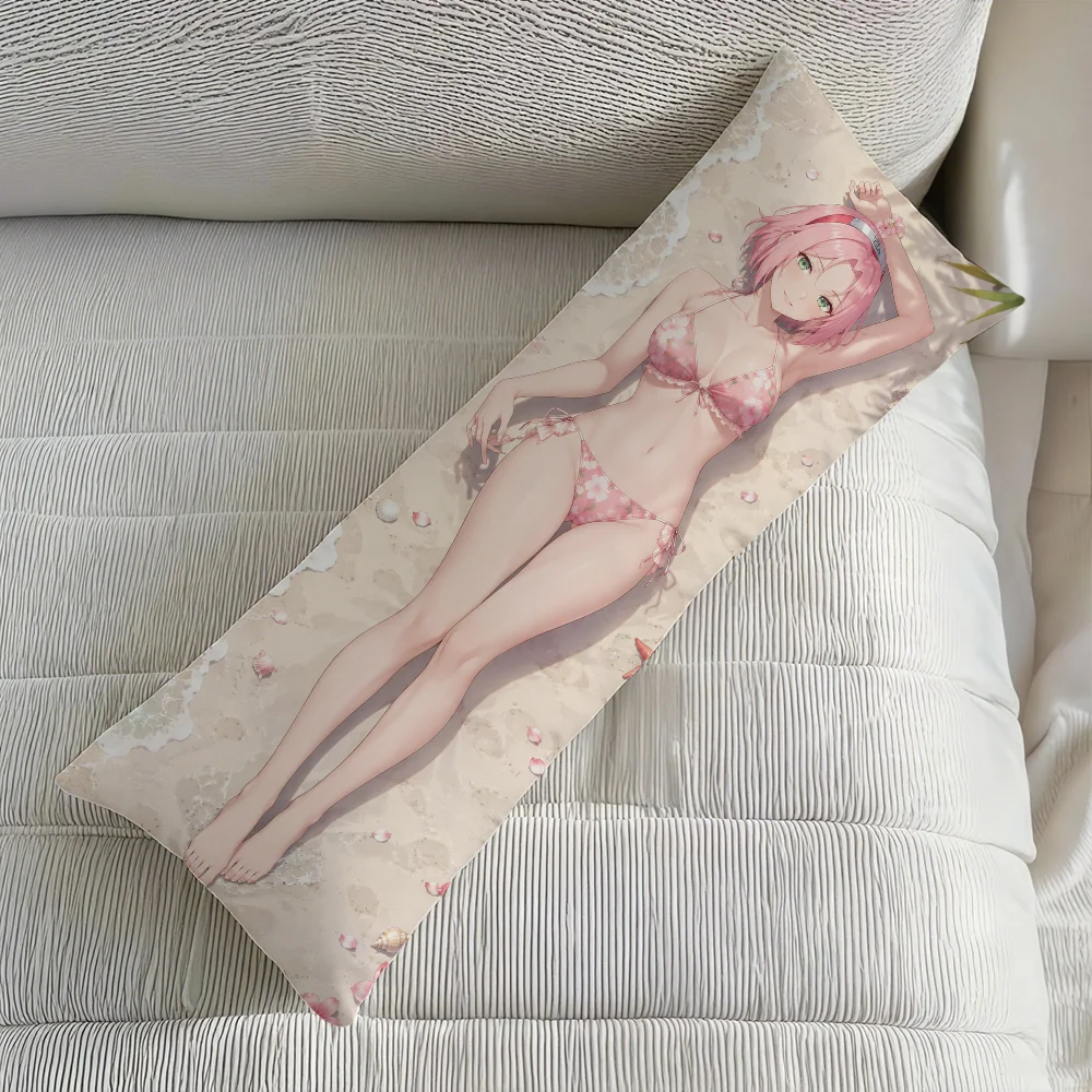 N-Naruto H-Haruno Sakura cushion cover Body Rectangle Pillow Cover Home Sofa living Room 51x137CM Dakimakura Case