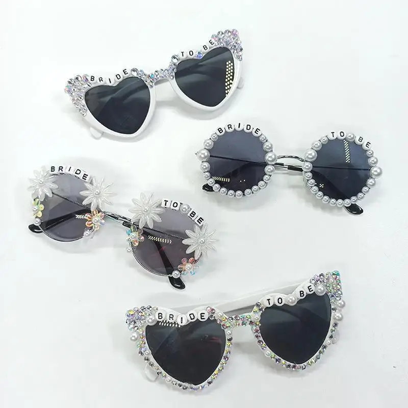 

Wedding Party Bachelor Sunglasses Bride To Be Heart Shape Frame Girls Hangings Nose Glasses Rock Sunglasses Woman