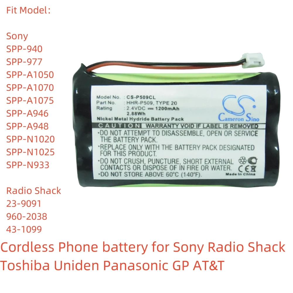 Ni-MH Cordless Phone battery for Sony Radio Shack Toshiba Uniden Panasonic GP AT&T,2.4V,1200mAh,SPP-940 23-9091 FD-9839 EP-200