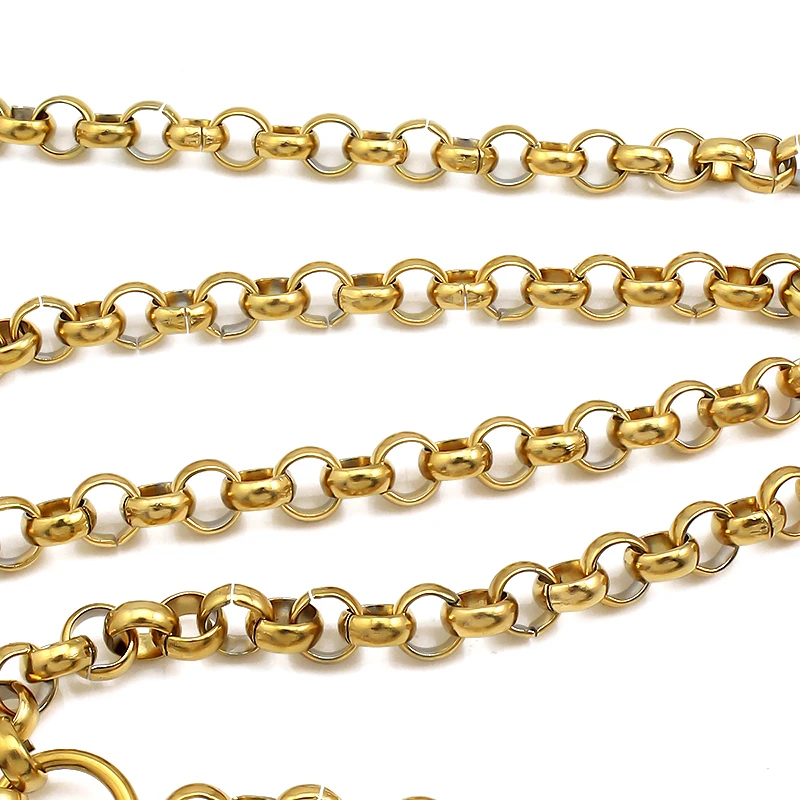 Unisex Fashion 18k gold plated Necklaces women's Sweater chain 316L Stainless Steel Round link Necklace  Aesthetic Jewelry Gifts view 2