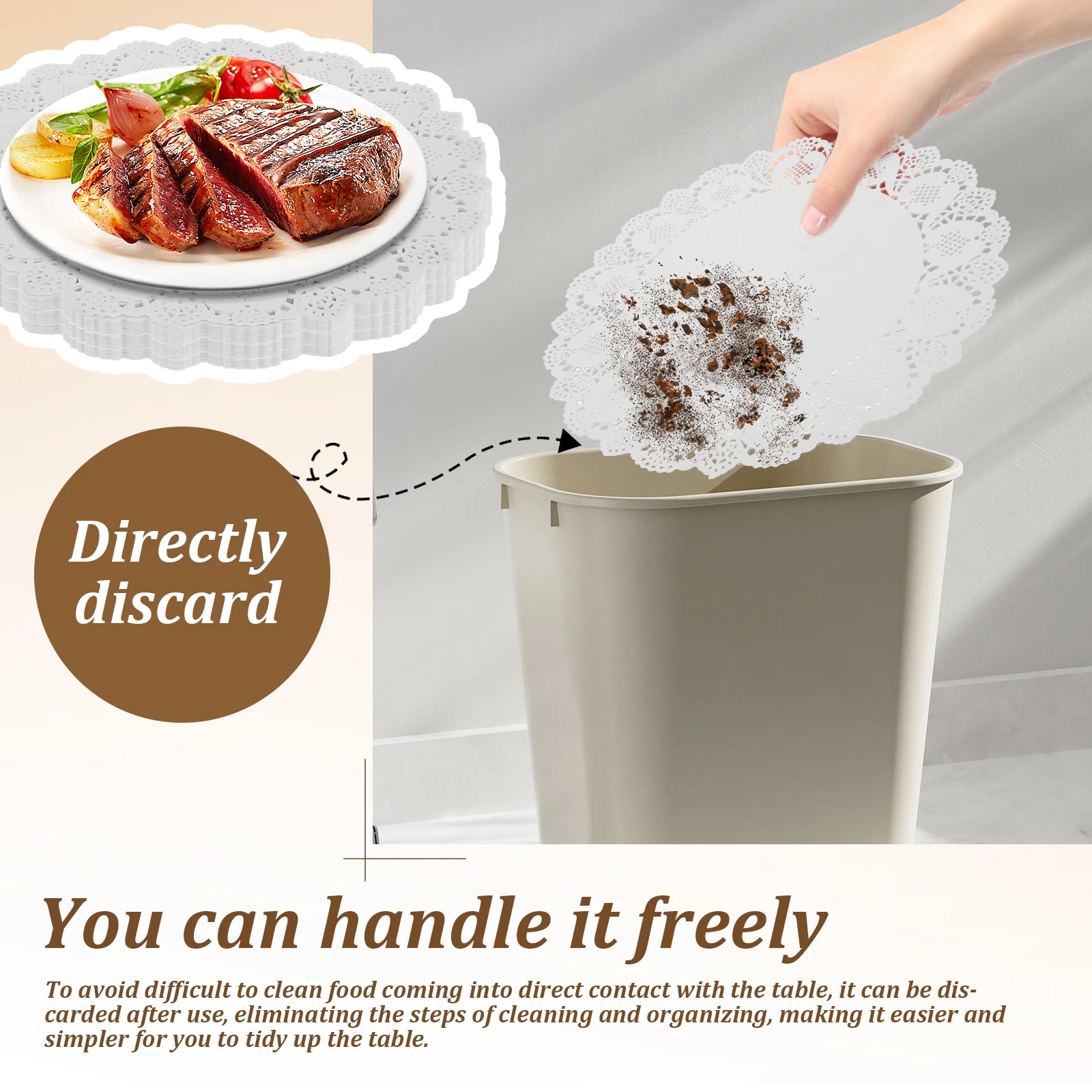 100 قطعة المفارش المستديرة الدانتيل ورقة مكان الحصير المتاح المفارش للطعام الكعك الحصير حفلات الزفاف أدوات المائدة الحرف ديكور #6