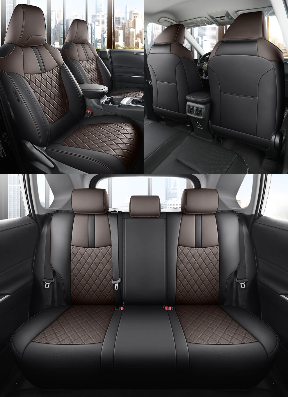 

Для Toyota Corolla Sedan Cross 2007-2025 гг., гибридный хэтчбек, прочный качественный кожаный чехол на автомобильное сиденье, передний и задний 5-местный полный чехол