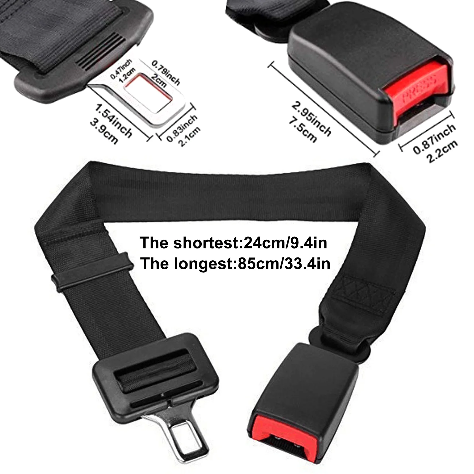 80CM Belt Strap Tension Adjuster Extender Shoulder Relax Neck Comfort Supports for Vehicle Scalable