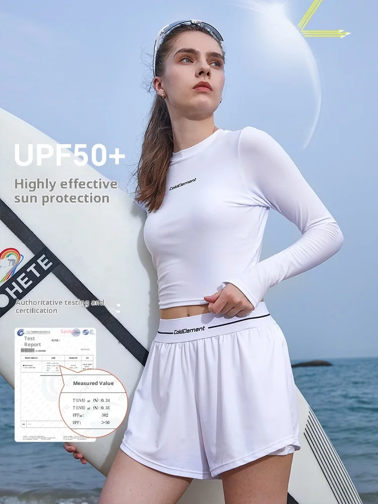 

Women'S Sun-Protective Quick-Drying Conservative Culottes, Women'S Surfin Outdoor Two-Piece Swimsuits, Short Pullover Swimsuits
