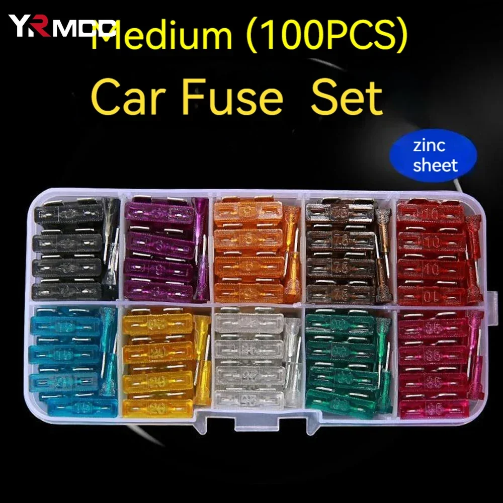 Car Fuse Set 5A/35A Automotive Tools Inspection Circuit Electric Car Fuse Blade Fuse Kit Medium Size Auto Fuses Car Accessories