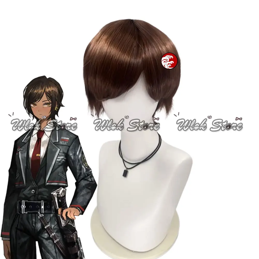 Juego Limbus Company Outis Cosplay peluca mujer marrón pelo corto Anime fiesta de Halloween carnaval accesorios de juego de rol pelucas sintéticas