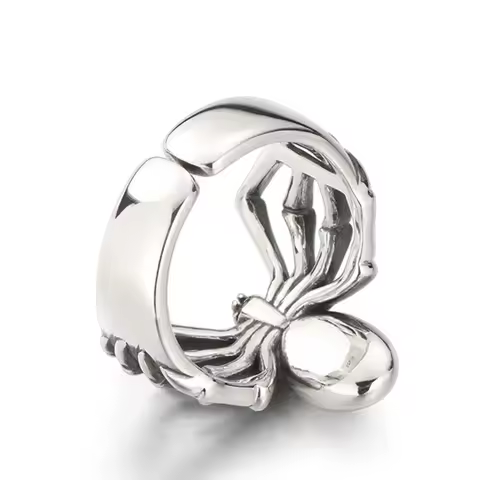 Buyee 925 Sterling Silver Female Big Ring Elegant Animal Open Ring Finger for Women Fashion Unique Punk Fine Jewelry Circle Gift