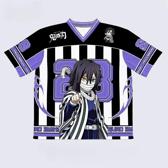 Demon Slayer Obanai Iguro Anime série numéro 28 maillot surdimensionné Kpop Baseball Hockey tenue T-shirt quotidien unisexe hauts t-shirts