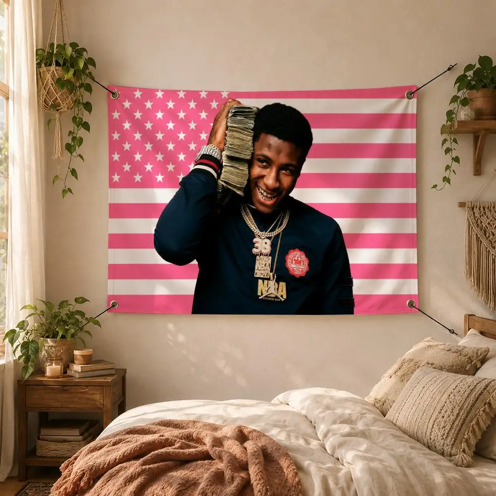 Rap Star YoungBoy Never Broke Again Flags Decorative Flag Banner for Outdoor Garden Yard Camping Party Home Wall Hanging Decor