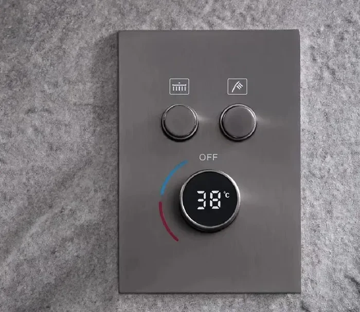 2 way Digital Wall Mounted white or black or gunmetal gray Shower Mixer Valve Control With Display BathMixer faucet