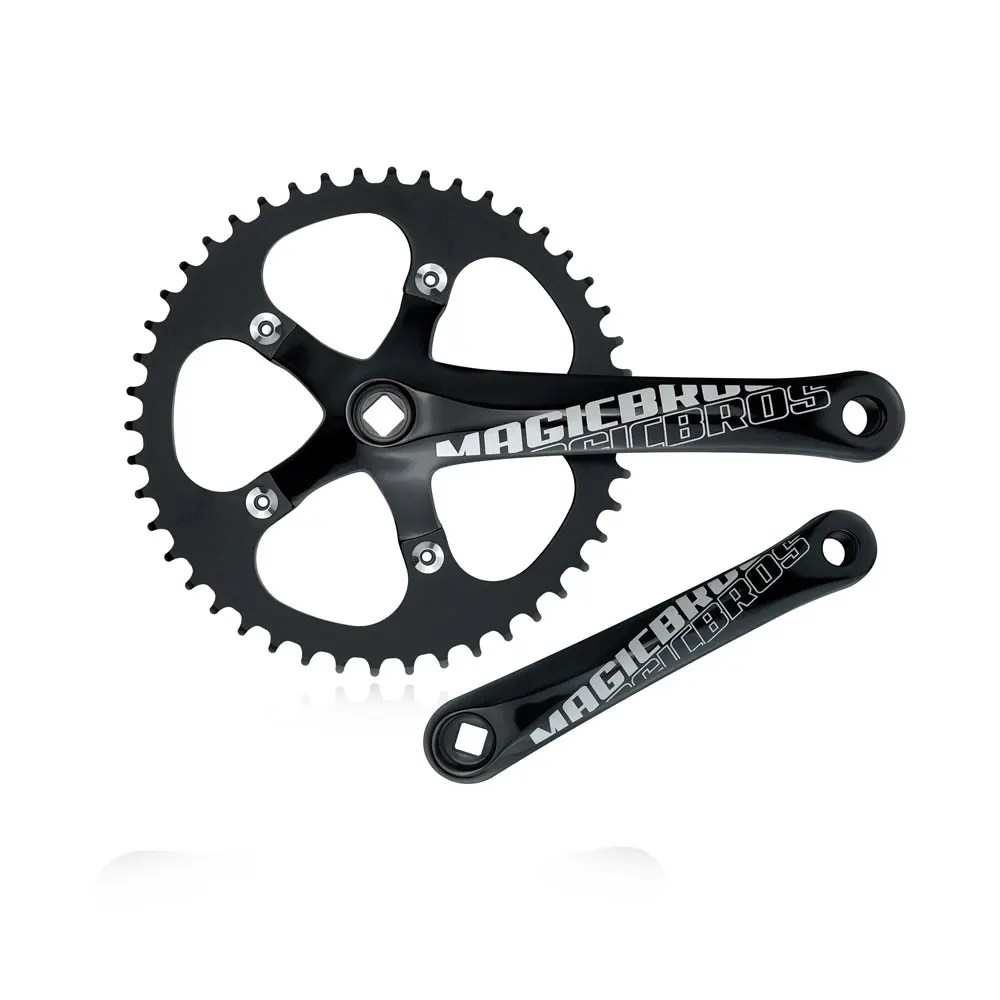 

MAGICBROS Single Speed Crank Set Square Hole Racing Track Bike Crankset Fixie Bicycle 46T 130BCD 170MM Fixed Gear Crankset